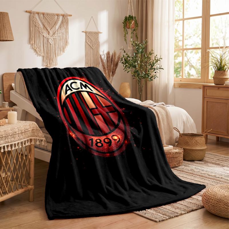 Couverture Flanelle Imprimée AC Milan Douce Chaude Jeté de Canapé Lit Pour Maison Bureau Chambre
