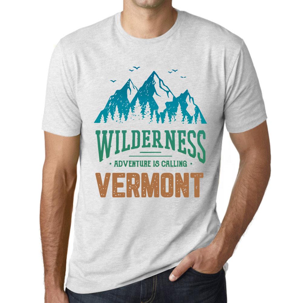 Ultrabasic Homme Graphique Tee Shirt Graphic T Shirt Wilderness VERMONT White Smoke