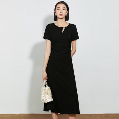 Nové Cheongsam v čínském stylu, středně dlouhé šaty s rozparkem