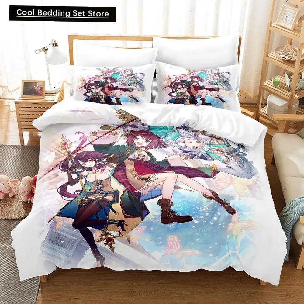 3D Druck Anime Atelier Sophie Bettwäsche Set Bettbezug Bettset Steppdecke Kissenbezug Bettdecke King Queen Größe Heimtextilien
