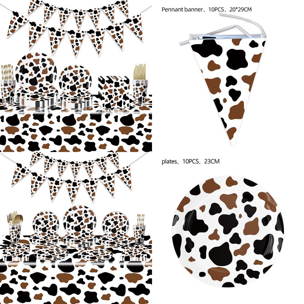 Decorative Cow Print Party Supplies Complete Set For Festive Occasions