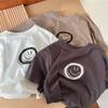 Children Unisex Boys Girls Summer Short Sleeve O Neck Cotton Smile Face Printed Cute T Shirt Top