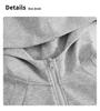 Women's Slim-Fit Gray Hooded Zip-Up Sweatshirt - Long-Sleeve Korean Style for Spring/Autumn 2025, Perfect for Sports and Yoga.