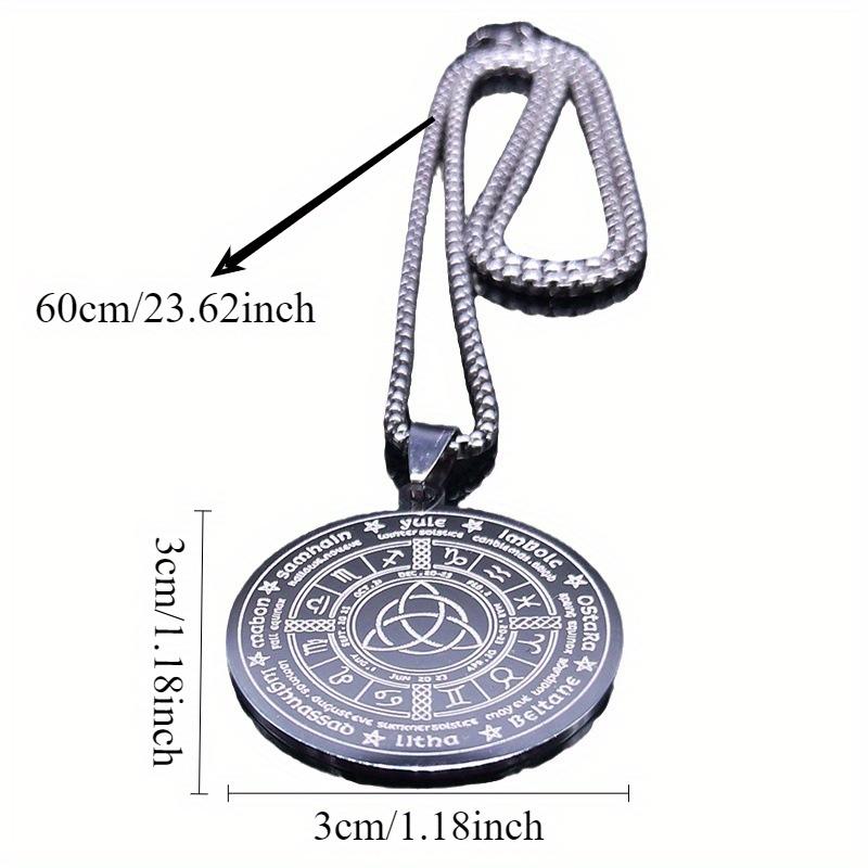 Vintage Knop Astrologi rostfritt stål halsband Rund märke Tolv stjärnbilder Titanstål hänge smycken