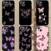 Beauty Pink Butterfly Phone Case For iPhone Samsung Galaxy Redmi Xiaomi Oppo OnePlus Note S A 7 8 9 10 11 12 13 14 20 21 22 23 53 54 Pro Max Ultra