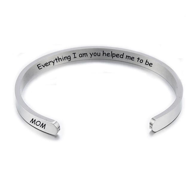 Titanium Steel Bracelet Personalized Phrase Bracelet Carved Bracelet Birthday Graduation Friendship Gift Souvenir for Women