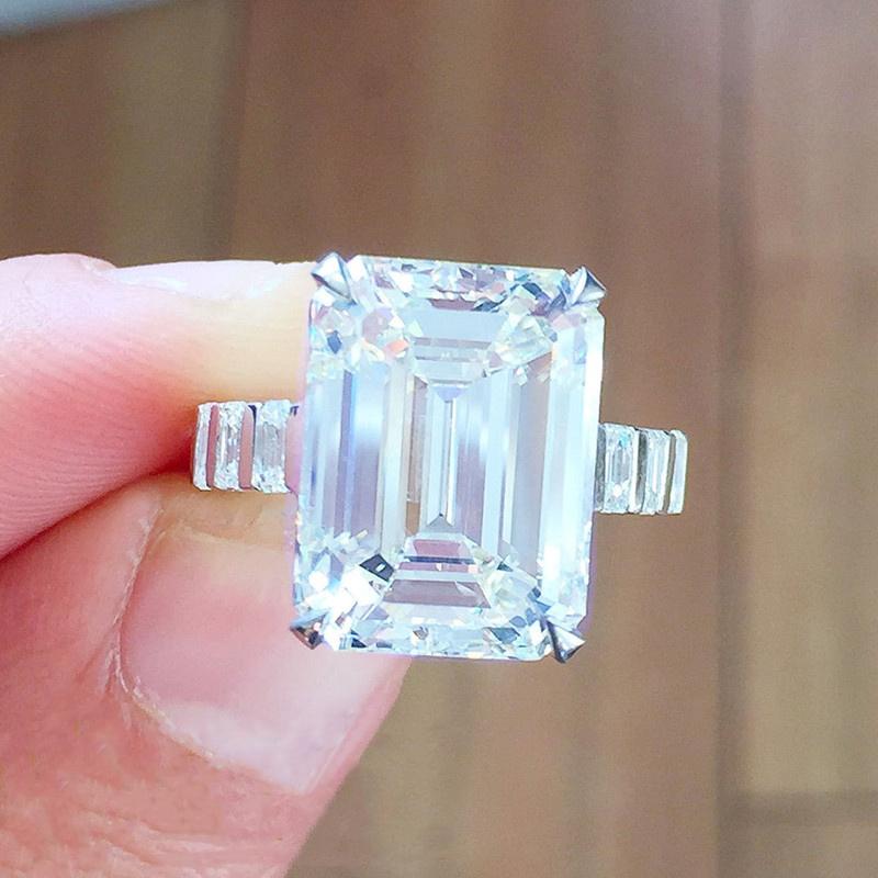 Nye Luksus Mote Krystall Firkantede CZ Ringer Kvinner Bryllup Forlovelsesfest Dames Tilbehør Gave Smykker Dropshipping