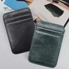 Card Sleeve Holder Slim Small Wallet Faux Leather Solid Color Driver's License Credit Case Business Use Money Bag