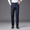 Men's Spring Business Slim-Fit Casual Pants: Solid-Color, Plus-Size, Slightly Stretchy Straight-Leg Pants for Young and Middle-Aged Men