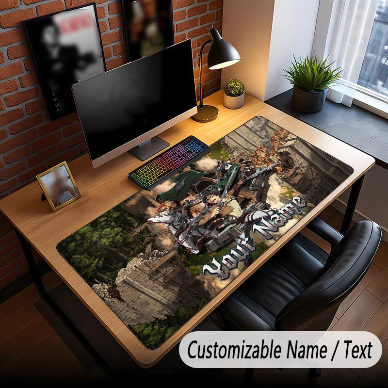 Benutzerdefinierte Namens-Erweiterte Mauspads, Attack on Titan Gaming-Schreibtischmatte Für Heim-Büro-Schreibtischdekoration