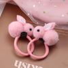 2PCS New Sweet Hair Ball Rabbit Girls Kids Elastic Hair Bands Cute Princess Hair Accessories Children Hair Ties Baby Headwear
