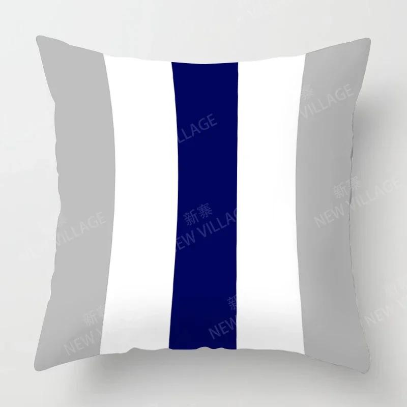 Upgrade Your Living Room Decor with a Stylish Geometric Cushion Cover In Blue and White Floral Pattern Home Decor 45x45 40x40