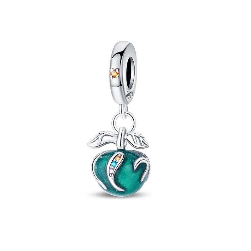 Genuine Charm Copper Green Field Blue Apple Pendants Bead Fits Bracelets Women Jewellery Crafting DoItYourself Gifts