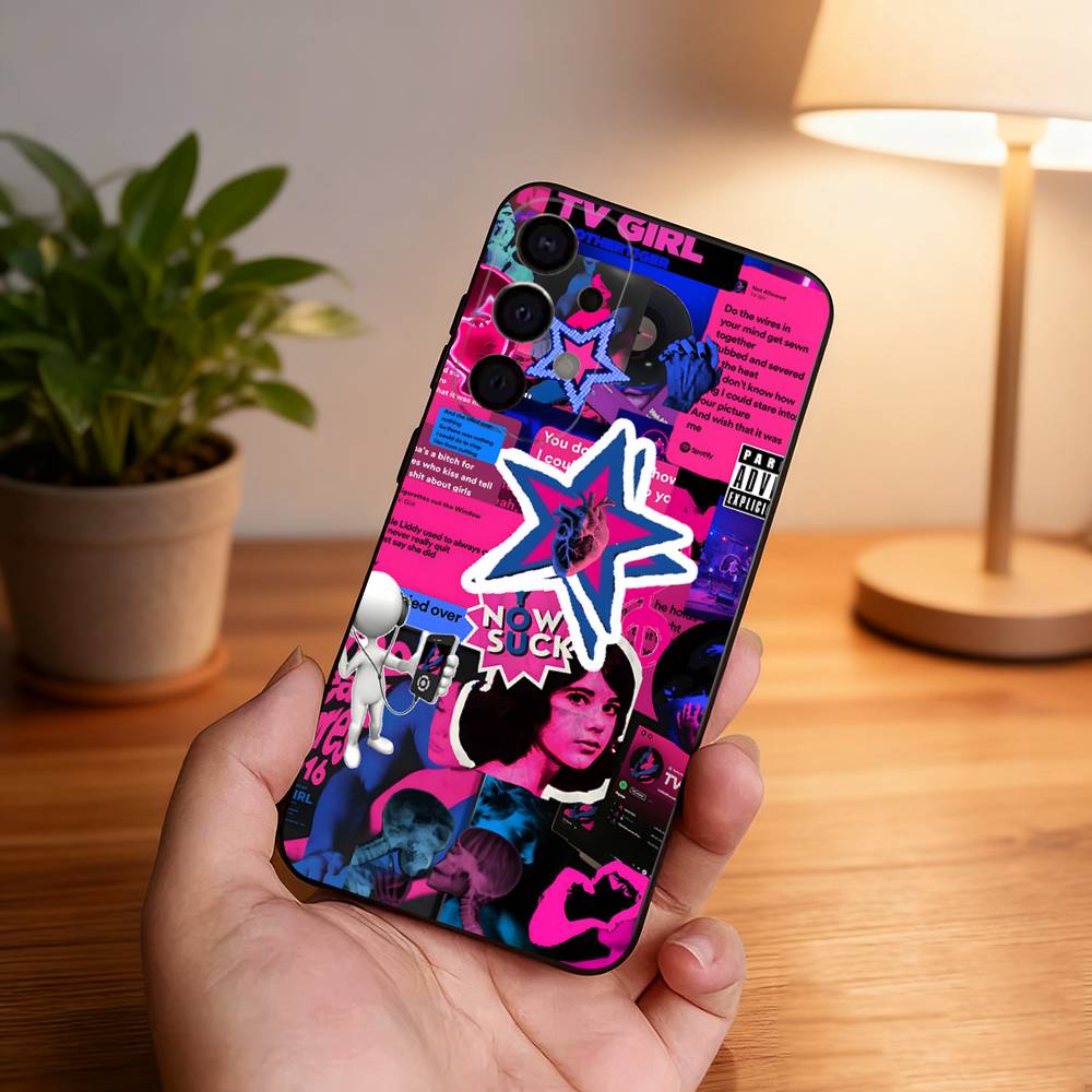 T-TV Girl Band Phone Case For Samsung S25,S24,S21,S22,S23,S30,Ultra,S20,Plus,Fe,Lite,5G Black Cover