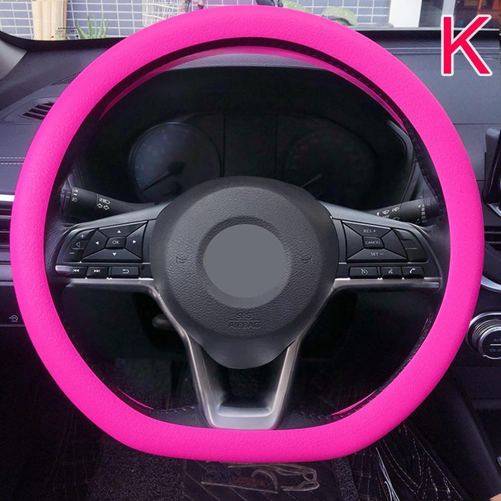 Car Steering Wheel Cover Silicone Steering Covers Four Seasons Elastic Glove Cover Texture Soft Multi Color Auto Decoration