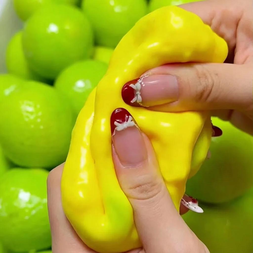 Crispy Lemon Squishies Stress Ball Squeeze Toy, Color-Changing Lemon Squishy Fidget Toy, ASMR Sensory Stress Relief Toy