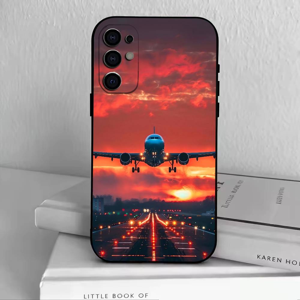Étui de téléphone Avion Avion Pour Samsung S25,S24,S21,S22,S23,S30,Ultra,S20,Plus,Fe,Housse Souple en Silicone Noir