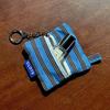 Keyring Pouch - Striped Dark Blue