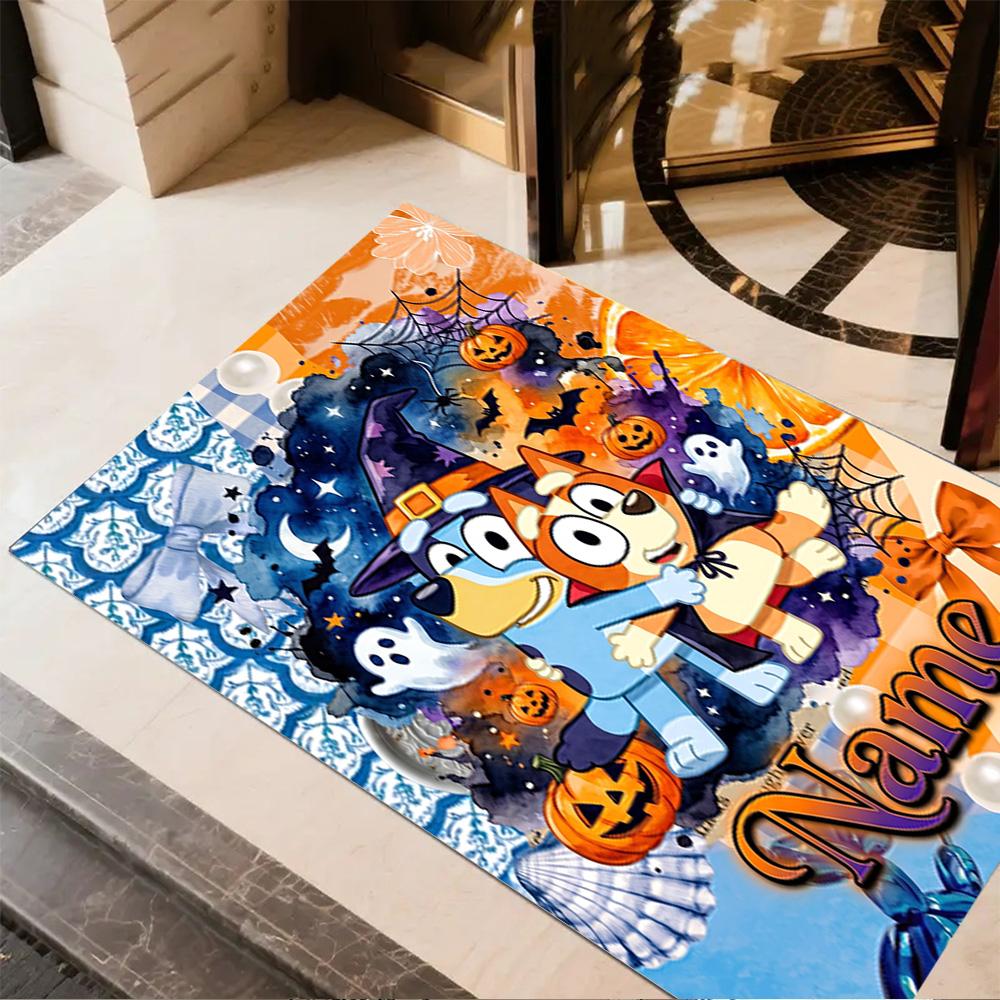 Halloween Friends Celebration Customize Your Name Floor Rug Office Rug Perfect for Dormitory Study room Dining Room Balcony Anti-slip Rug