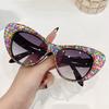 Classic Oversized Cat Eye Diamond Cake Sugar Sun Glasses Glasses Wome For Female Luxury Designer Style Style Punk Elegant Sun Eyeglasses Shades