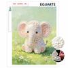 DIY Framed Pearl Painting Kit Cute Elephant Pattern Sparkling Bead Canvas Art for Living Room Decoration Wall Decor Handcraft Gift Idea