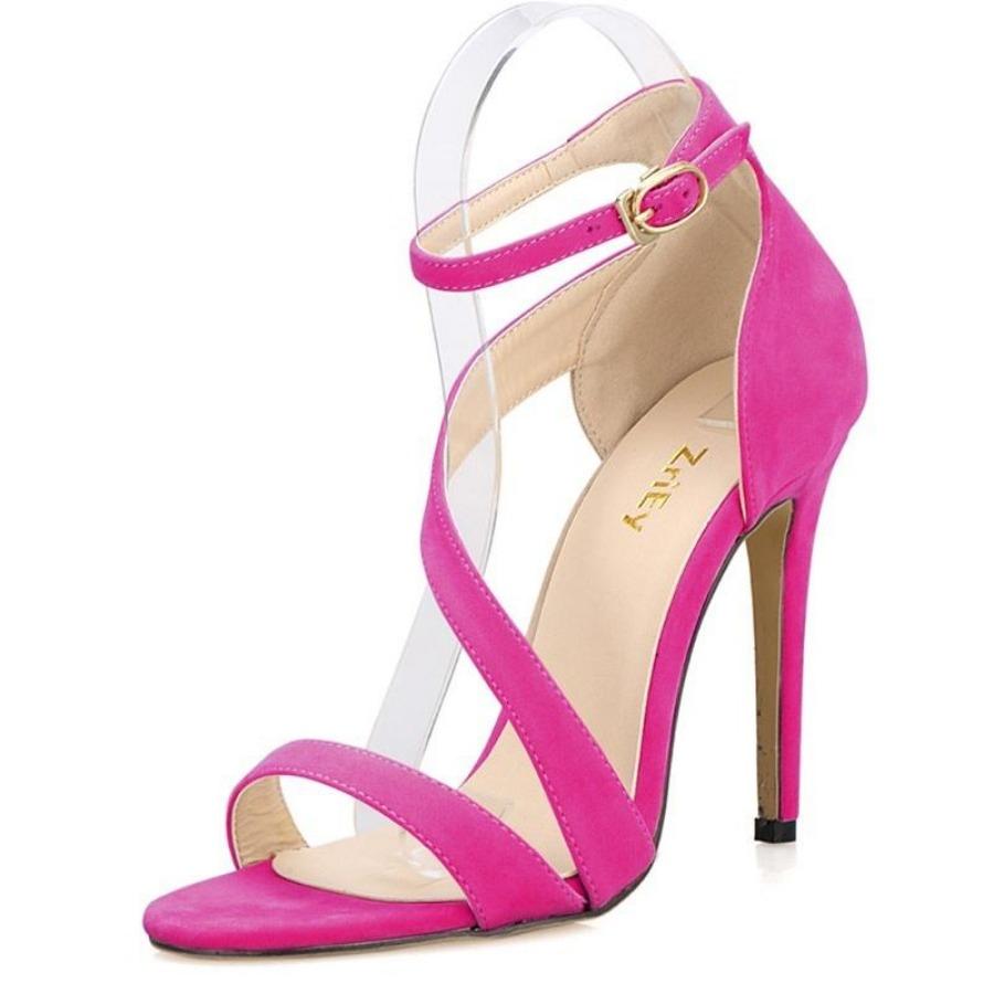 Women 's Fashion Summer Sexy Wrap Around High Heel Velvet Shoes Sandals Women Wedding Shoes