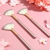 1/2/3/4/5Pcs Facial Fan Brush with Wooden Handle Women Makeup Brush Soft Fluffy Bristles Esthetician Facial Mud Clay Applicator Brush Tools