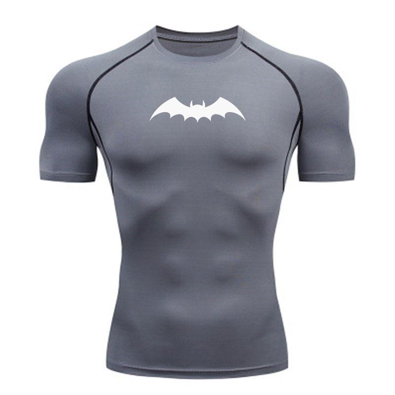 Men's Compression Athletic T-Shirt, Bat Pattern Quick Dry St