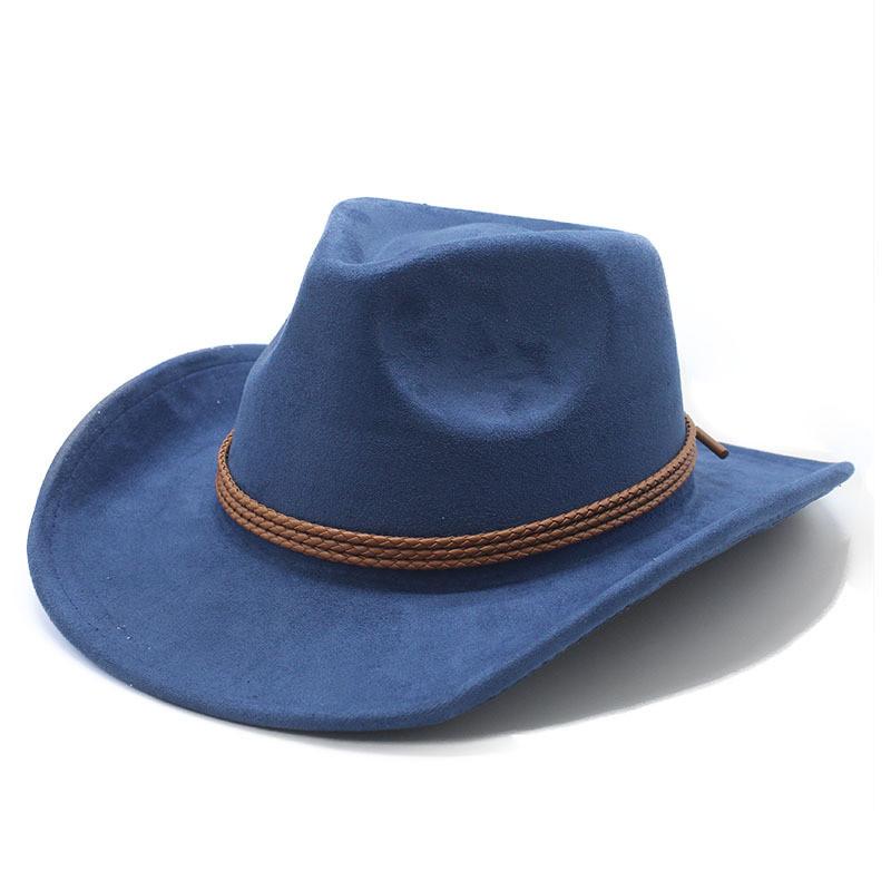 Ethnic Style Suede Felt Dress Hat With Wide Brim For Men Women Autumn Winter