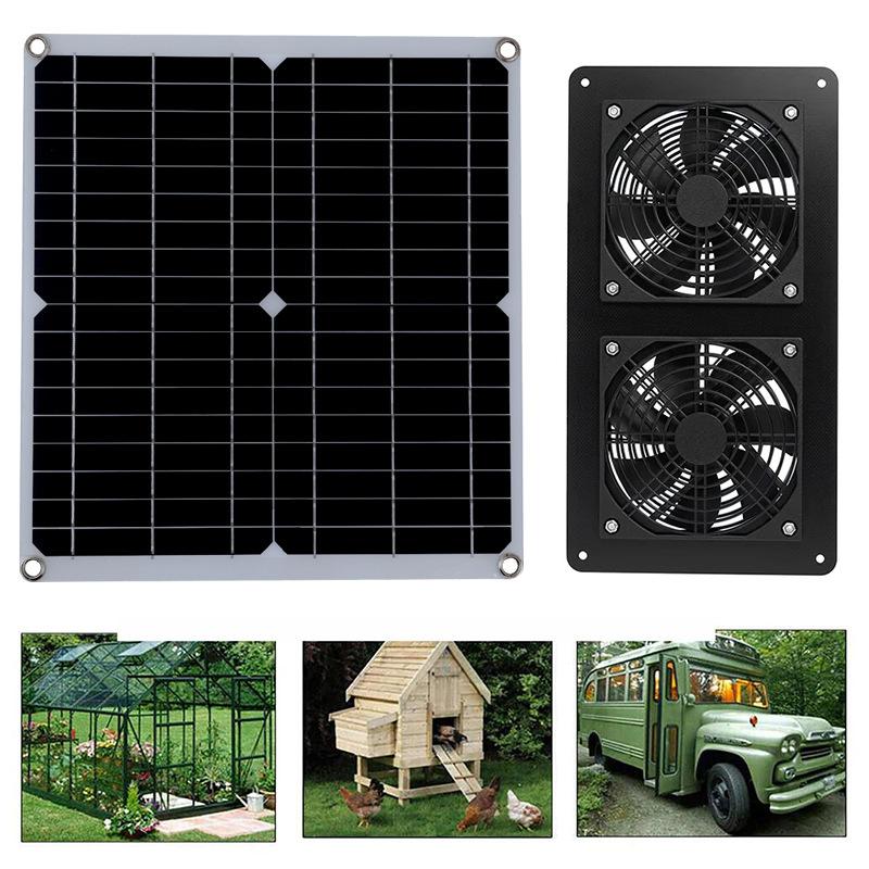 Solar Panel Solar Exhaust Fan Outdoor Fan Air Pump Dog Chicken House RV Greenhouse Fan