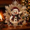 Festlicher Wandbehang Weihnachts-Perlmutt-Malerei Sonnenfänger-Set Acryl-Schneeflocken-Formbrett mit Spitze Kristall-Perlen-Bastelset