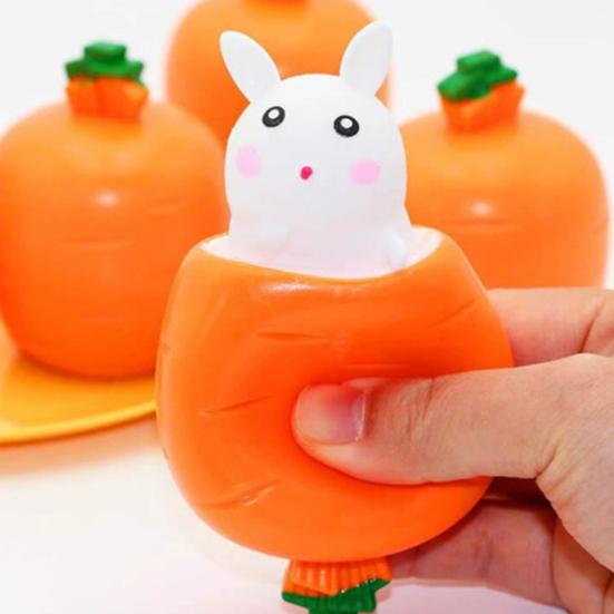 Carrot Rabbit Fidget Toys Easter Squeeze Toys Cute Bunny Stress Relief