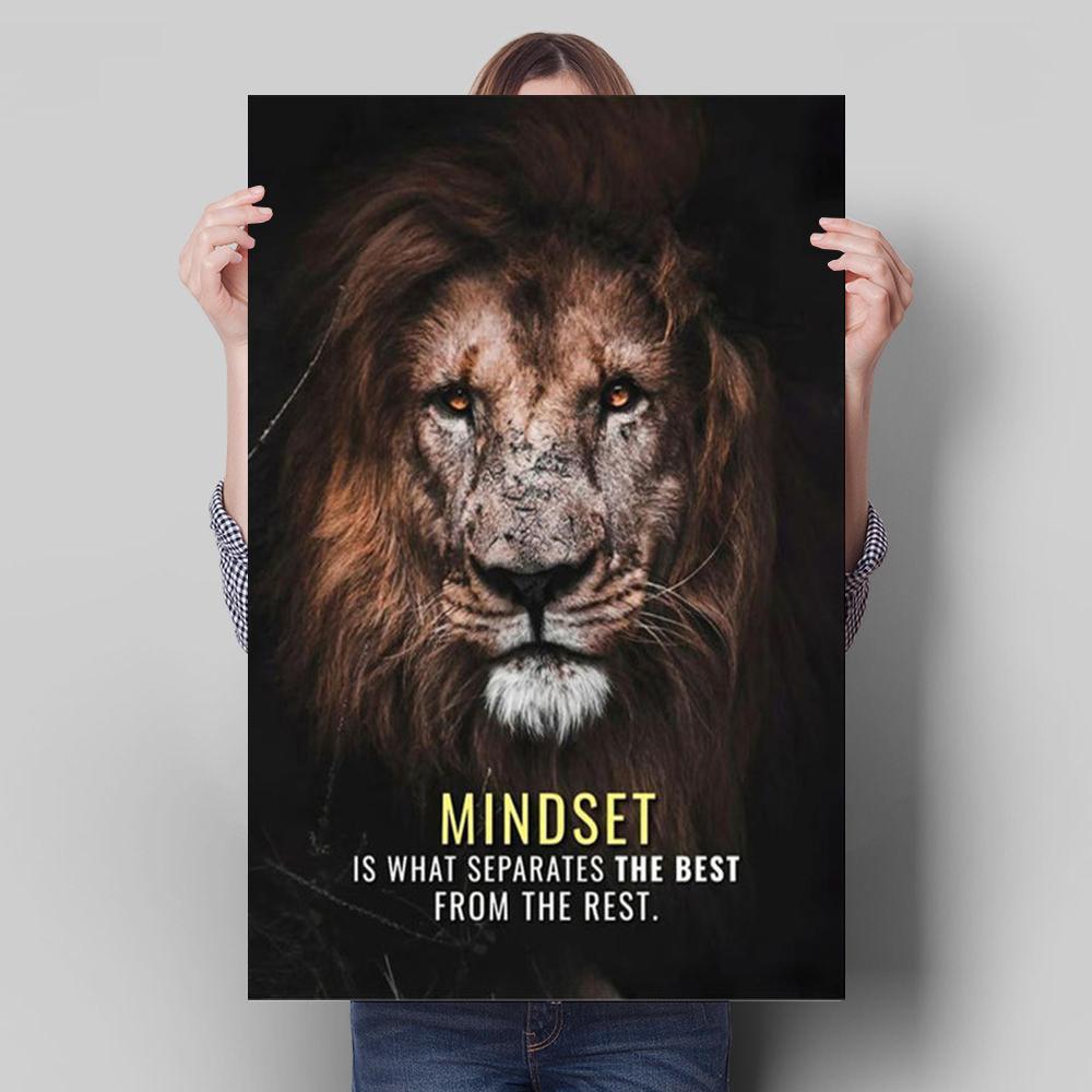 Lion Animal Decoration Mural Inspirational Language Poster Canvas Painting and Living Room Wall Art Prints for Modern Home Decor No Frame