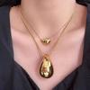 Tooxika French Vintage Minimalist Cool Scenic Egg Drop Pendant Necklace Light Luxury High Feeling Sweater Chain Necklace