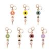 Versatile Floral Design Key Ring Soft Comfortable Touch Beaded Key Chain Silicone Construction Long Use