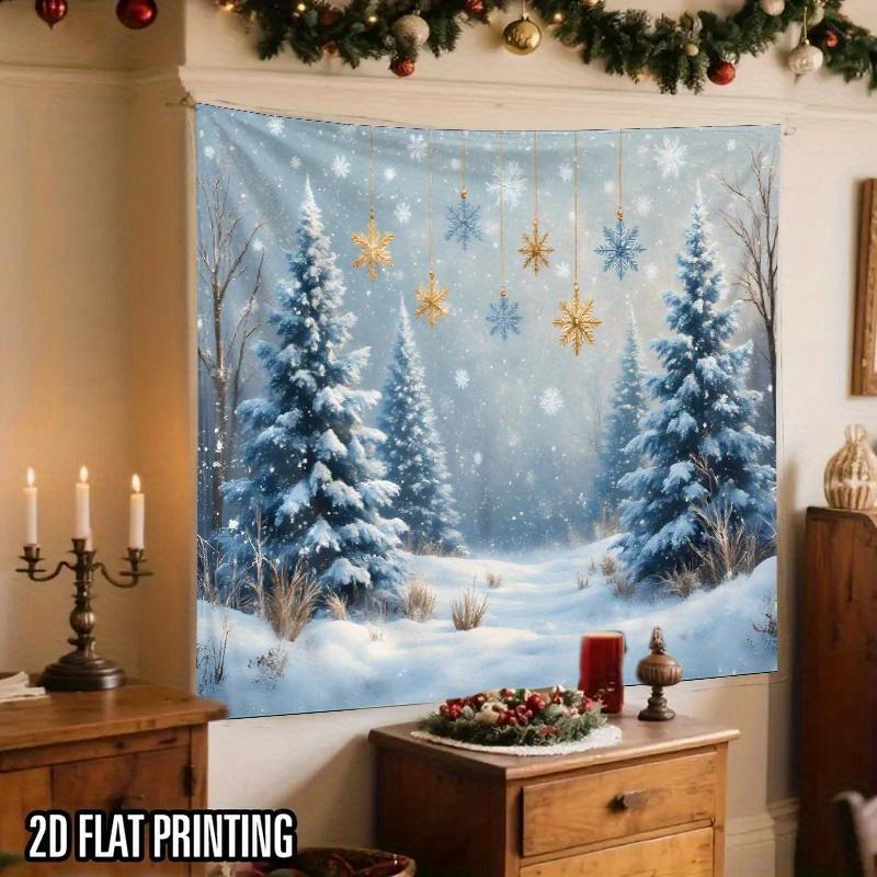 Winter Snowy Forest Wall Hanging Tapestry Christmas Tree Wall Hanging Tree Wall Hanging Gorgeous Christmas Tree Fireplace Gifts
