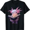 Axolotl Bookworm Reading Book Funny Kawaii T Shirt
