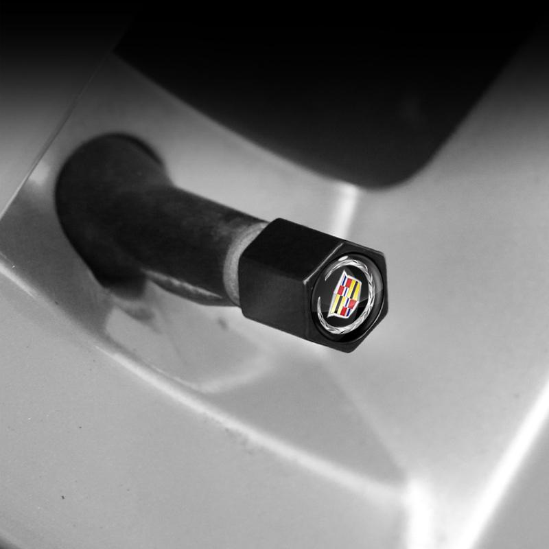 Car Tire Valve Cap Wheel Stem Cover with Wrench KeyChain For Cadillac XT5 XTS CTS BLS SLS DTS SRX Escalade Tiburon Deville