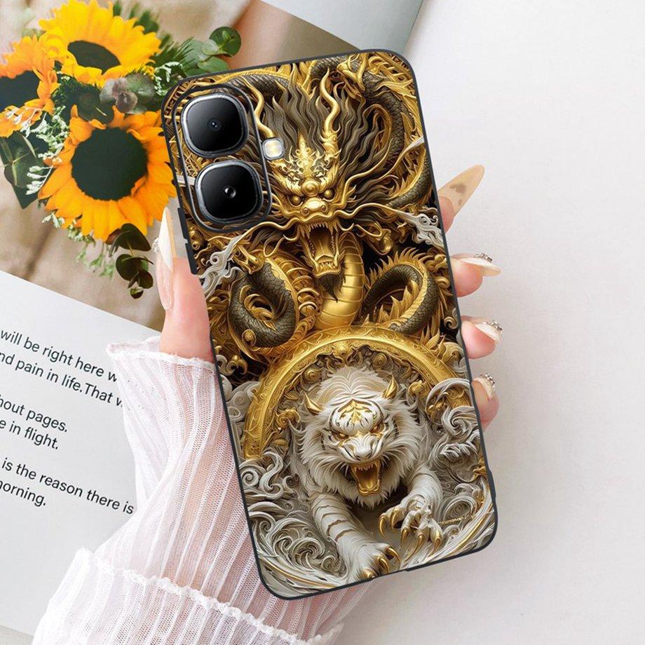 For Infinix Smart 20 4G X6840 Smart20 Phone Case Soft Black Silicone Cover Butterfly Dragon Cat Floral Painting Bumper Funda