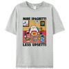 Mehr Spaghetti Weniger Upsetti Aufgeregt Meme Unisex Teens Männer Frauen T-Shirt Kleidung Baumwolle Familie Übergroße T-Shirts Oberteile Geschenke