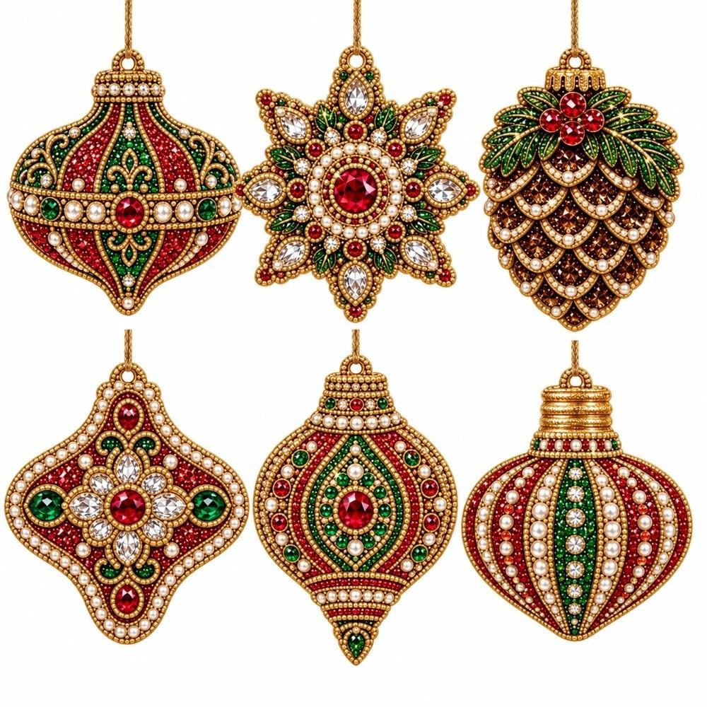 6pcs/set 3D Pearl Beads Pearl Diamond Painting Kit DIY Pendant Kit  Christmas Festival