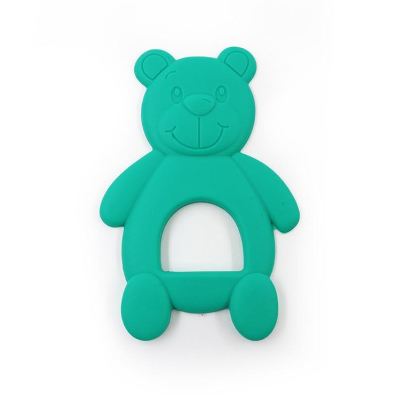 Baby Silicone Teething Ring Baby Bite Joy Bite Bear Teething Stick Food-grade Chewing Rubber Teething Ring Toys