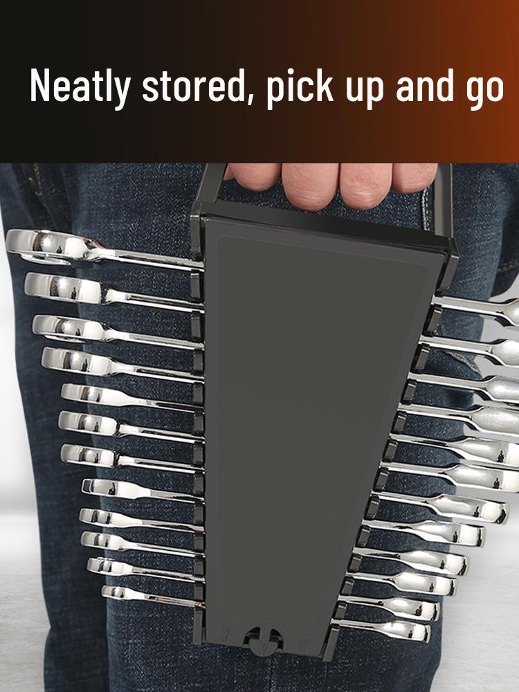 Open-End Wrench Storage Rack & Organizer - Plastic Clip Bracket for Ratchet & Wrench Set