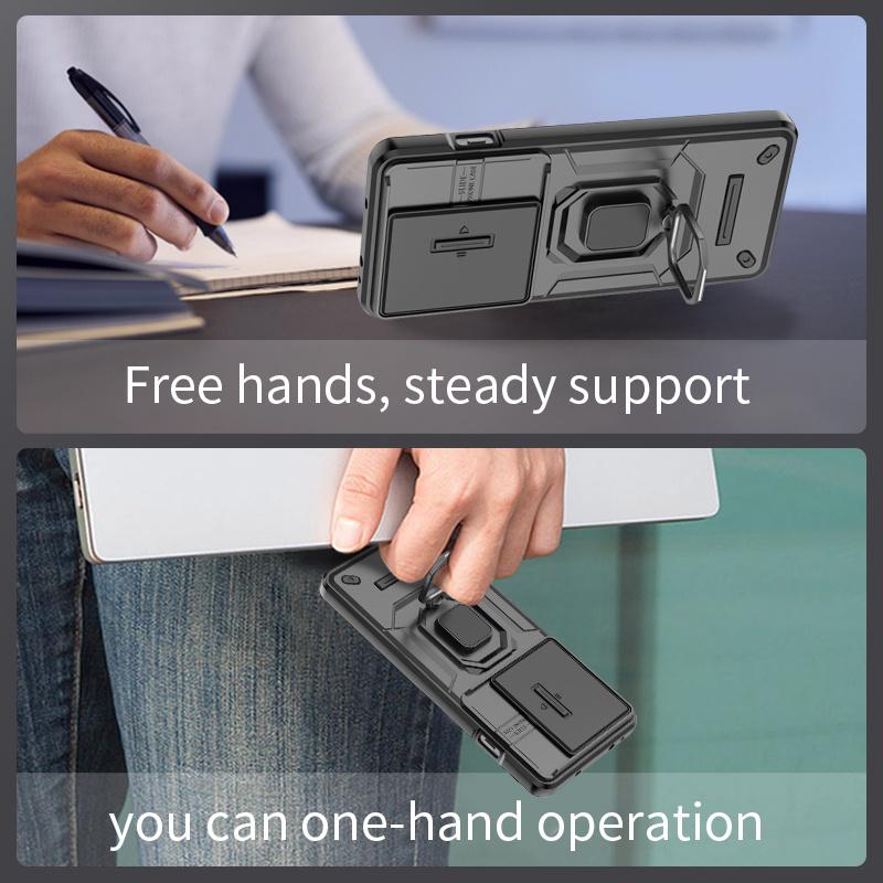 Slide Camera Protect Funda For OnePlus 13 13R 12 12R 11 Ace 3 5 Pro 3V Nord 4 CE3 CE4 Lite Case Armor Magnetic Ring Stand Cover