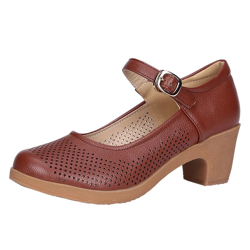 Sandale cu toc sport de vară pentru femei, pantofi de lucru, pantofi pentru femei, ușori, mărimea 42, toc înalt, talpă moale, sandale simple pentru femei