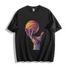 Basketbalové svítící tričko - Živý duhový design ruky Unisex tričko