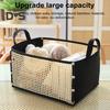 Hand-woven Bamboo Storage Basket Large Capacity Organizer Multipurpose Foldable Design Laundry Basket with Handle
