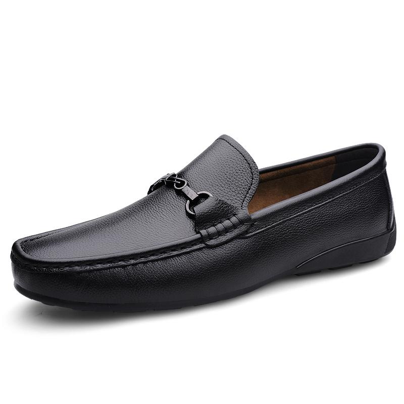 New Arrival Mens Leather Loafers Non Slip Walking Flats Breathable Outdoor Slip on Casual Shoes Male Work Office Driving Shoes