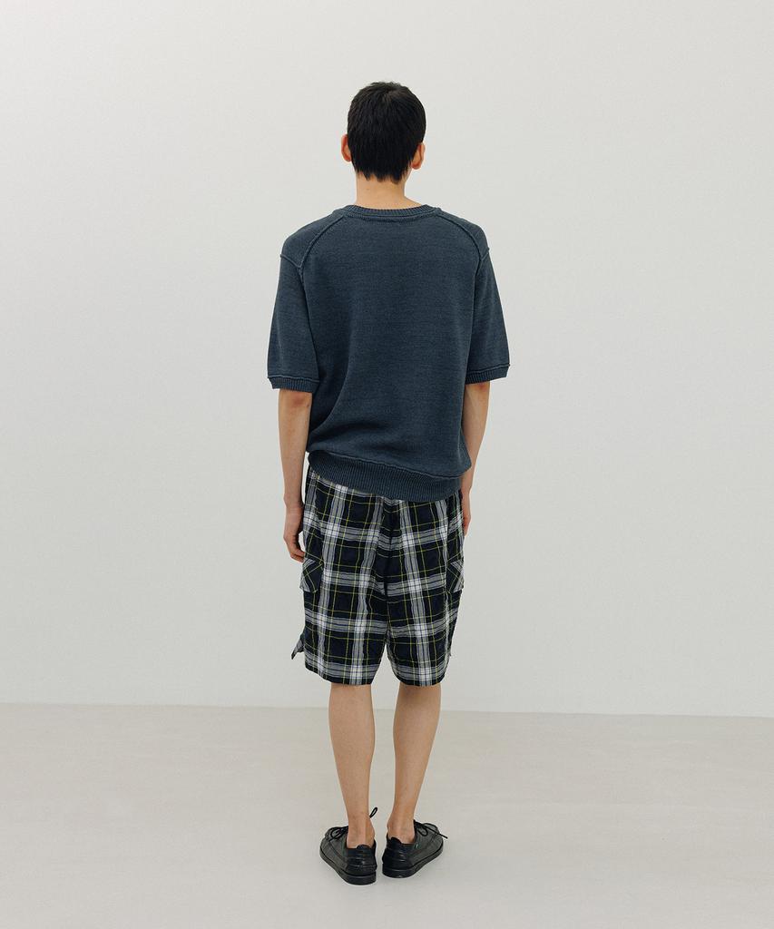 BLANKROOM Gym Half Knit_Indigo