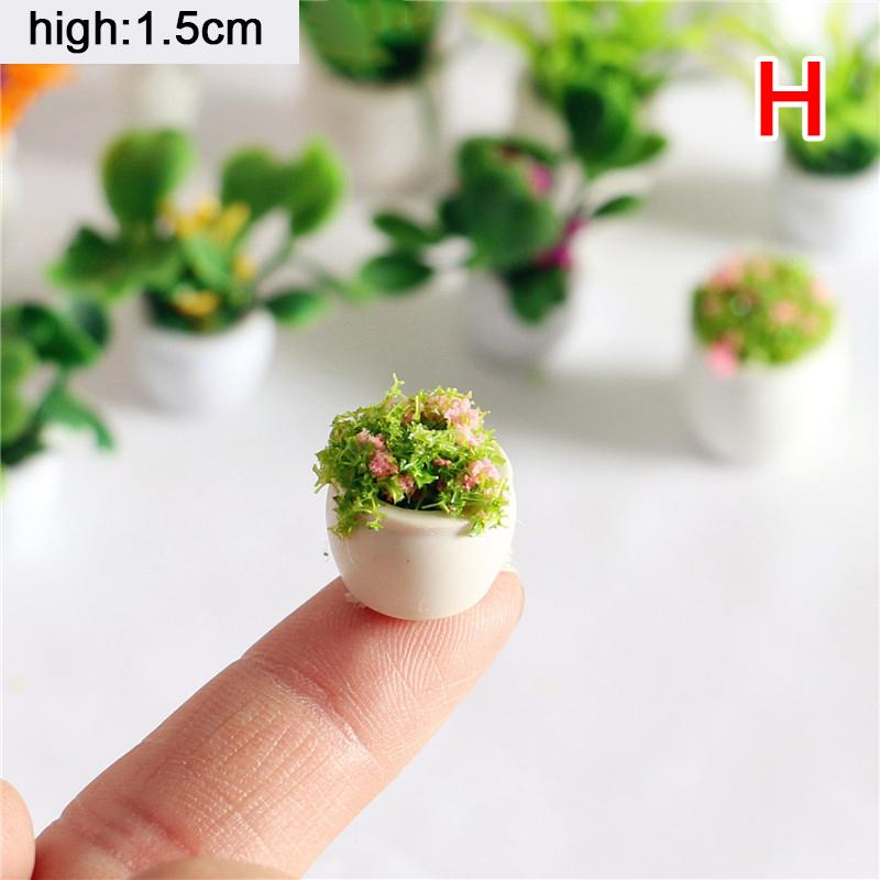 12 Style 1:12 Dollhouse Mini Plant Pot Eco-Friendly Resin Home Decor Accessoires